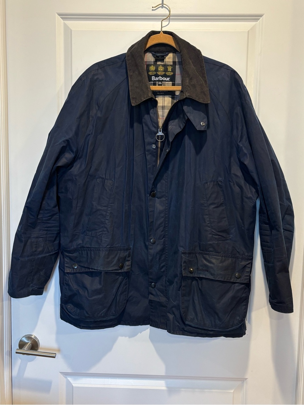 Barbour Lightweight Ashby XXL Navy Blue Men's Waxed Jacket Rain Coat Rare 2XL